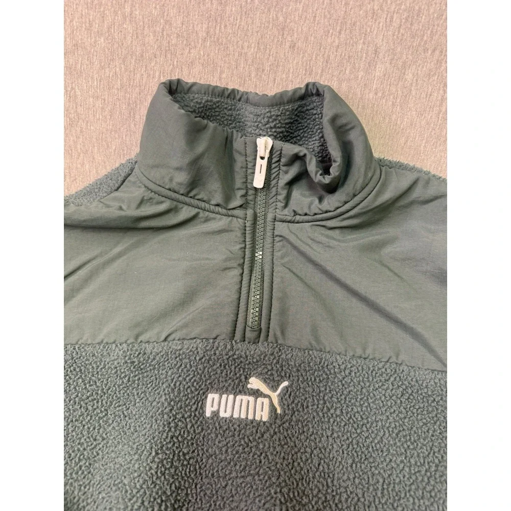 Puma Women's XS Fleece Quarter Zip Pullover Black Long Sleeve Athletic Jacke - Picture 3 of 8